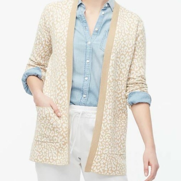 J. Crew Sweaters - J Crew Cheetah Print Cardigan Size Small